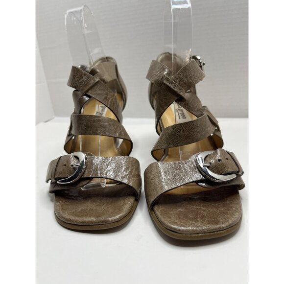 Paul Green Brown Taupe Strappy Open‎ Toe Buckle Sandal Size 5/ US 7.5 - Picture 3 of 8